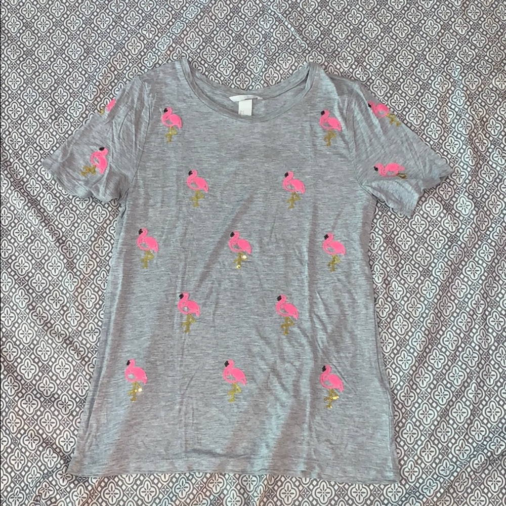 Sequined flamingo shirt